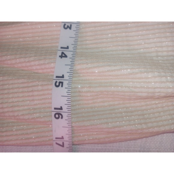 Susan Graver Style Small‎ Beige Striped Metallic High Waisted Pants/ Capris - Picture 6 of 7